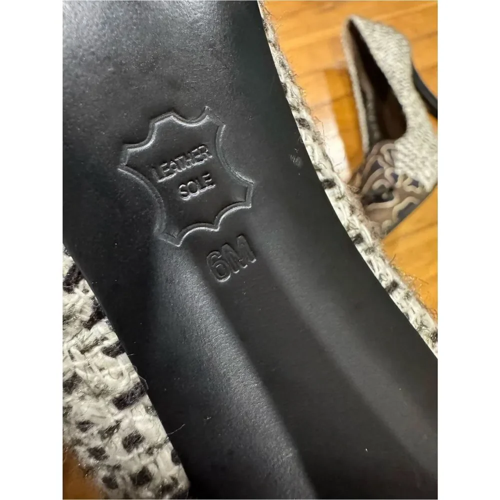 Tory Burch Cleo Tweed and Silk Patterned Bow Woven Pointed-Toe High Heels
